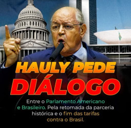 Hauly pede diálogo entre o parlamento americano e o brasileiro pela retomada da parceria história e o fim das tarifas contra o Brasil